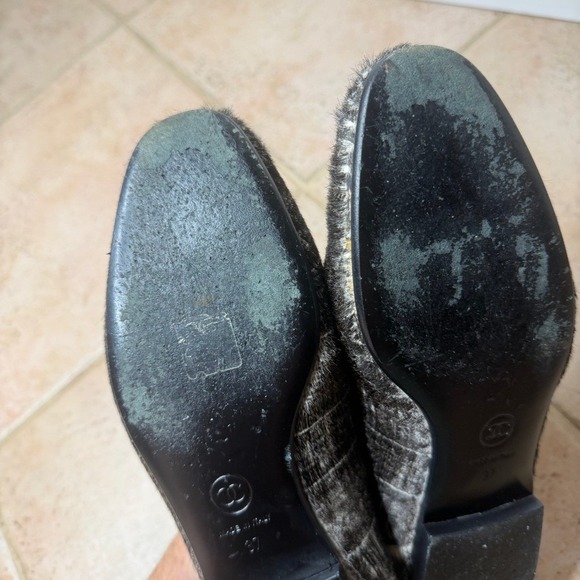 Chanel Pony Hair Check CC Logo Loafers Women's Euro 37 US 6.5 Slip On Y2K Preppy - Picture 12 of 16